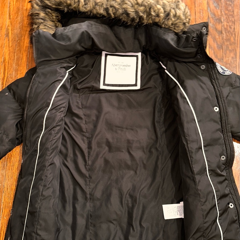 Vintage Y2K Women’s Small Abercrombie & Fitch Dark Brown Puffer Coat - Picture 7 of 10